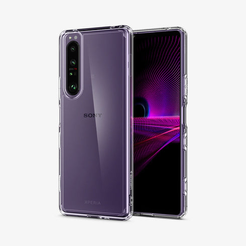 ACS03130 - Sony Xperia 10 III Case Ultra Hybrid in crystal clear showing the back